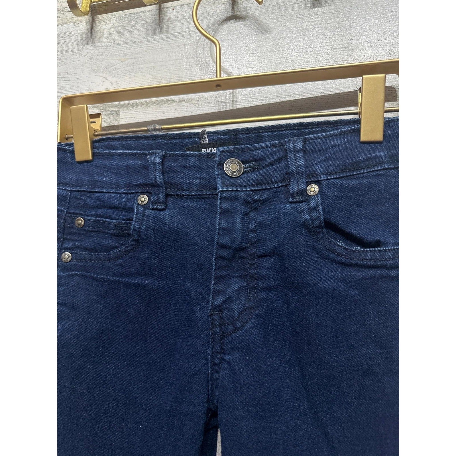 DKNY Skinny Jeans Girls 8 Dark Blue Indigo Stretch Denim EUC1