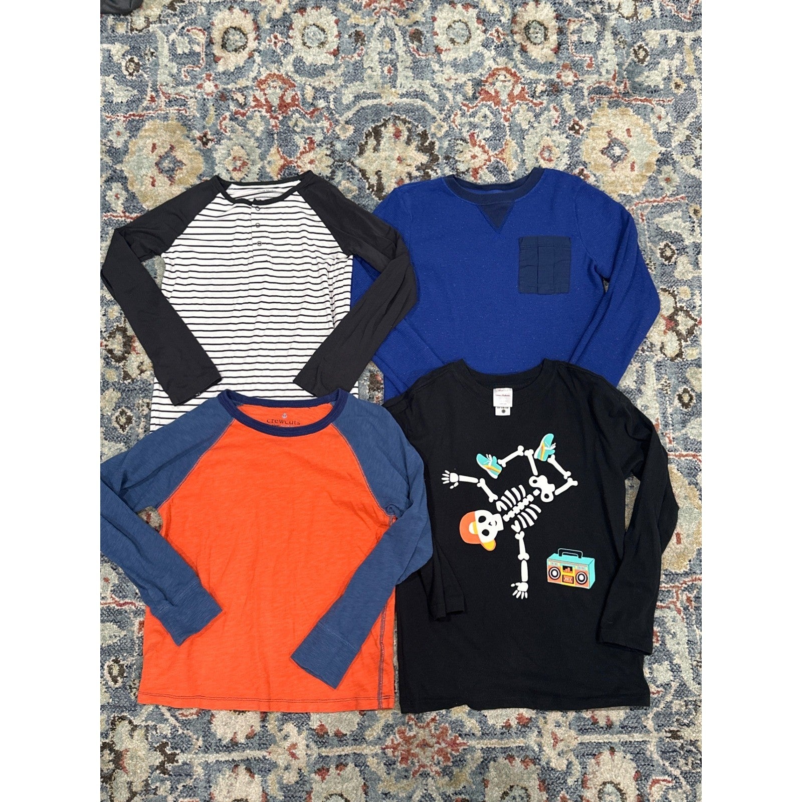 Crewcuts Sweet Bamboo Hanna Andersson Boys 8 Long Sleeve Shirt Bundle Blue0