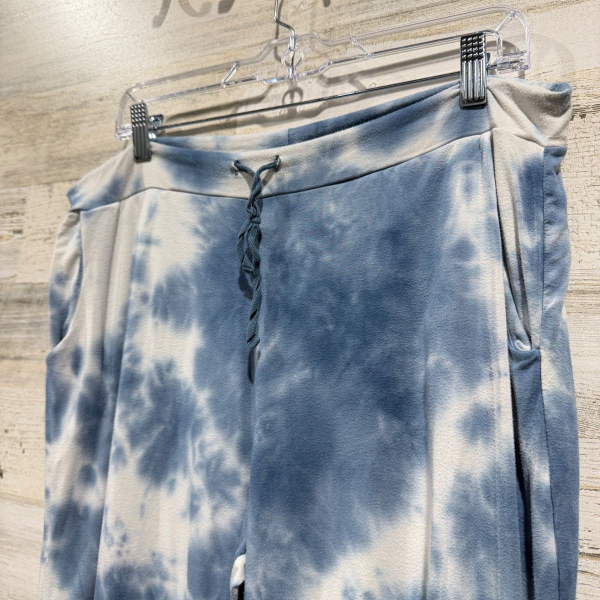 Kickee Pants Wide Leg Lounge Pants Women XL Blue Tie Dye Bamboo Flawed*1