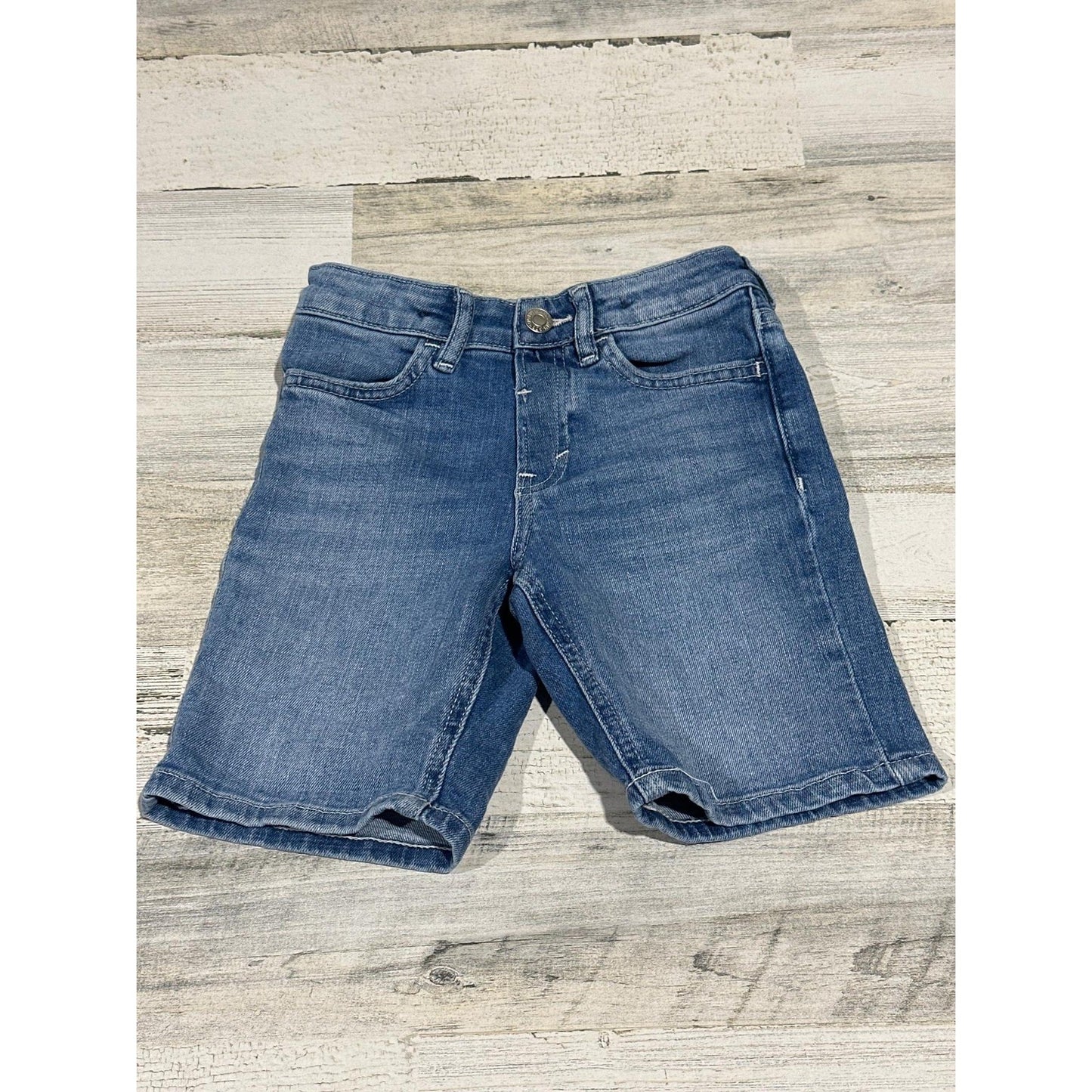 H&M Denim Shorts Girls 5T Blue Bermuda Jorts Stretch Casual Kidcore EUC0