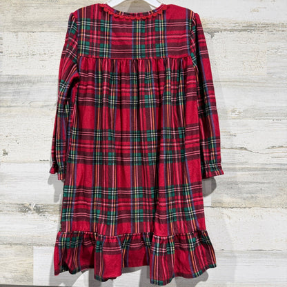 Family PJs Plaid Nightgown Girls XS 4/5 Red Polyester Holiday Classic EUC4
