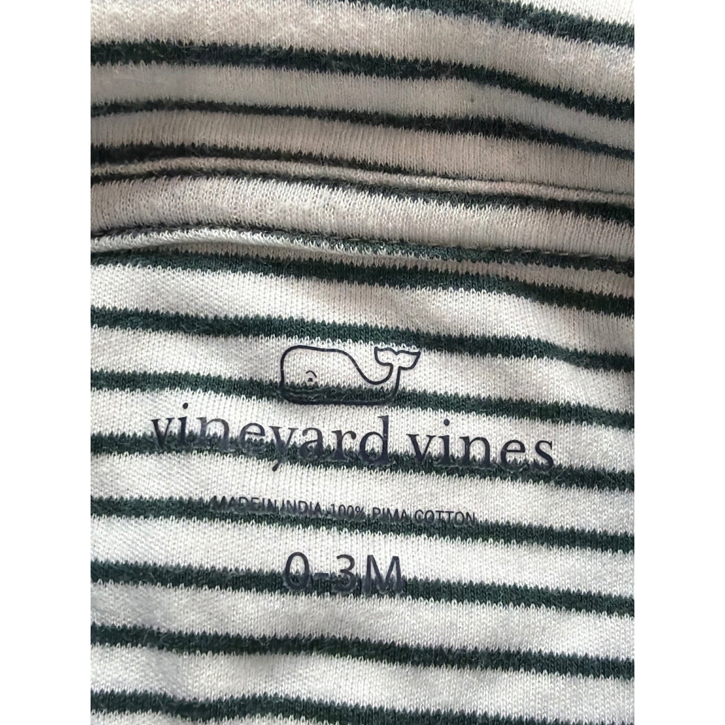 Vineyard Vines Romper Boys 0-3M Blue White Striped Pima Cotton Preppy3