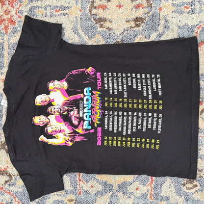 Dude Perfect T-Shirt Kids Small Black Panda-Monium 2023 Tour Graphic *Flawed3