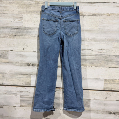 Sugar & Jade Distressed Straight Jeans Girls 8 Blue Cotton Denim Y2K4