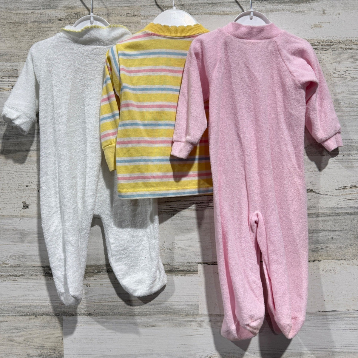Vintage Baby Bundle 6-12m Panda Winning Colours Sleepers Shirt Pink Striped Lot9