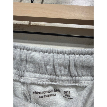 Abercrombie Kids Wide Leg Sweatpants Girls 9/10 Grey Fleece Athleisure EUC2