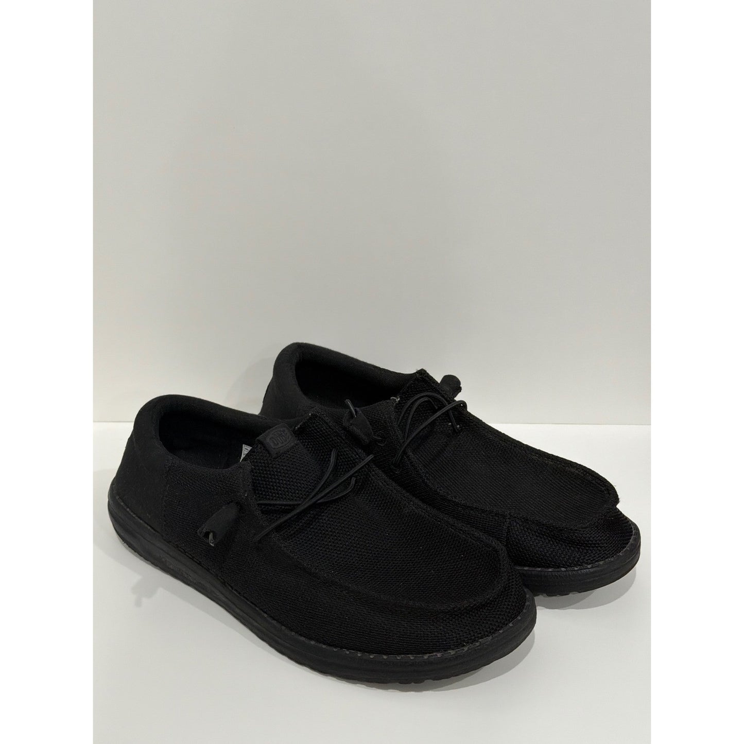 Hey Dude Wally Funk Mono Men 12 Black Slip On Loafers Lightweight Comfort0