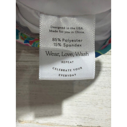 Sweet Honey Swim Top Girls 10 Multi Color Floral Lace Trim Preppy EUC3