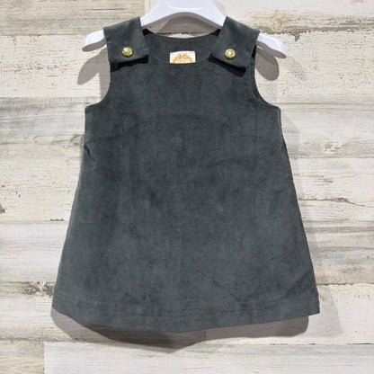 Beaufort Bonnet Co Jumper Dress Girls 3T Gray Cotton Corduroy Classic EUC0
