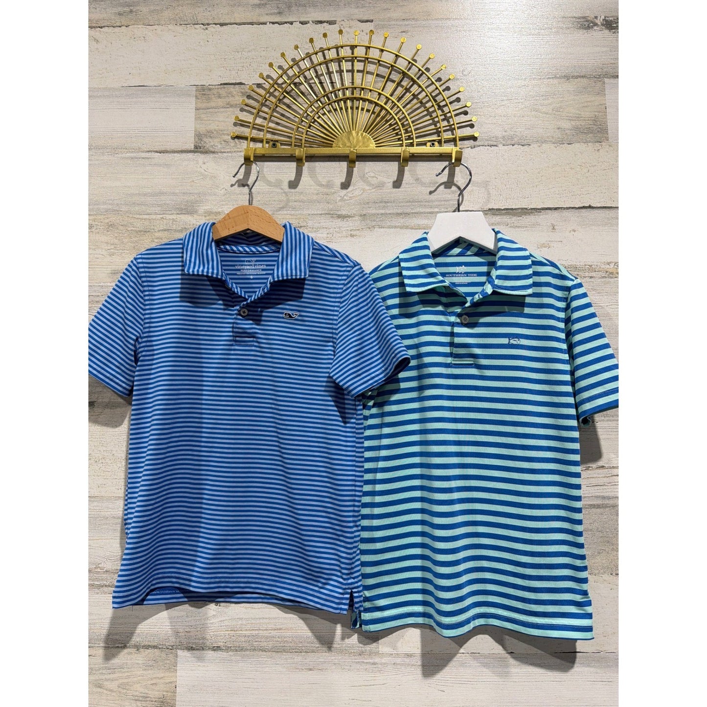 Vineyard Vines Southern Tide Performance Polo Bundle Boys 6 Striped Preppy EUC0