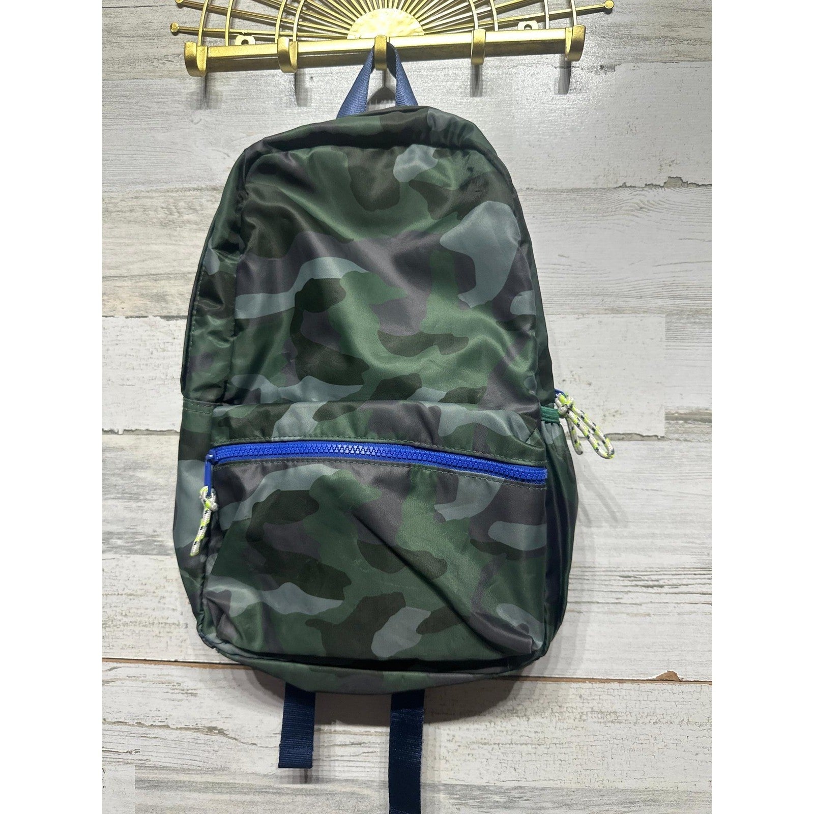 J. Crew Camo Backpack Kids 14" Green Blue Tactical Utility School Bag0