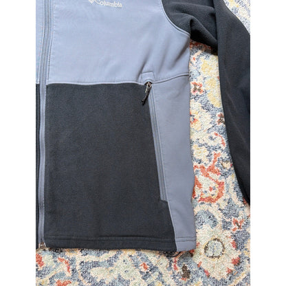 Columbia Fleece Jacket Men XL Black Grey Colorblock Full Zip2