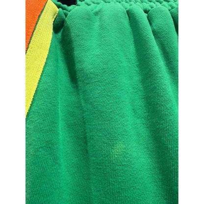 Boutique Striped Shorts Women XL Green Pink Athletic Dolphin Hem GUC*5