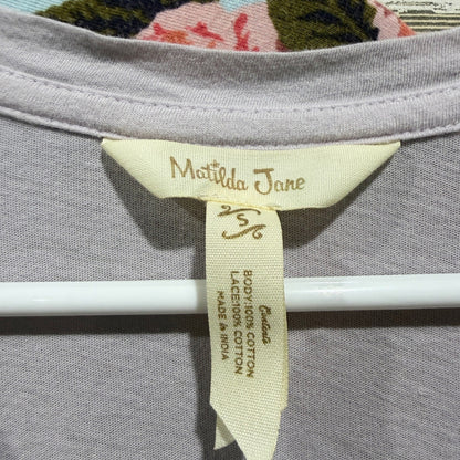 Matilda Jane Lot Women Small Lavender Floral Striped Cotton Blend Bundle EUC2