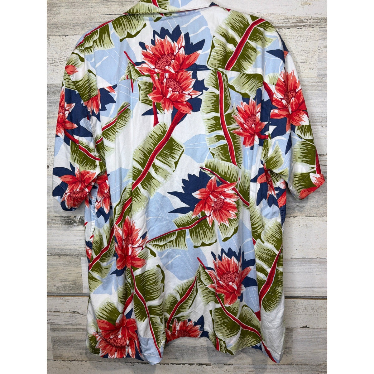 Superdry Button Down Shirt Men 2XL White Floral Tropical Beach Casual EUC4