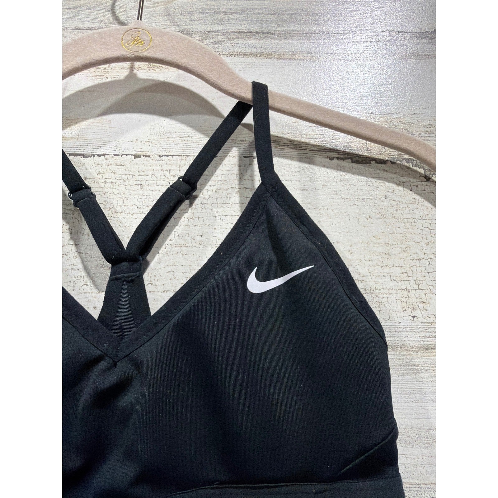 Nike Indy Sports Bra Women XS Black Adjustable Straps Mesh Back EUC3