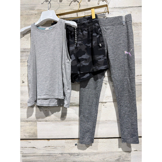 Ivivva Athleta Girl Puma Activewear Bundle Girls 7 Gray Black Camo Athletic EUC0