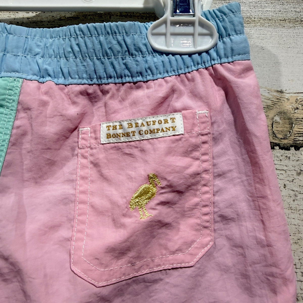 The Beaufort Bonnet Company Swim Trunks Boys 4T Pastel Colorblock Preppy EUC1