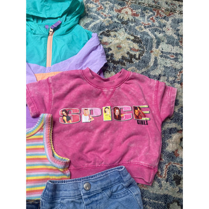 Spice Girls Cat & Jack Bundle Girls 12M Multi Retro Colorblock Denim GUC*3