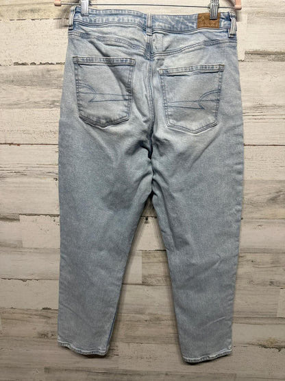 American Eagle Mom Jean Women 8 Short Light Wash Strigid High Rise EUC1