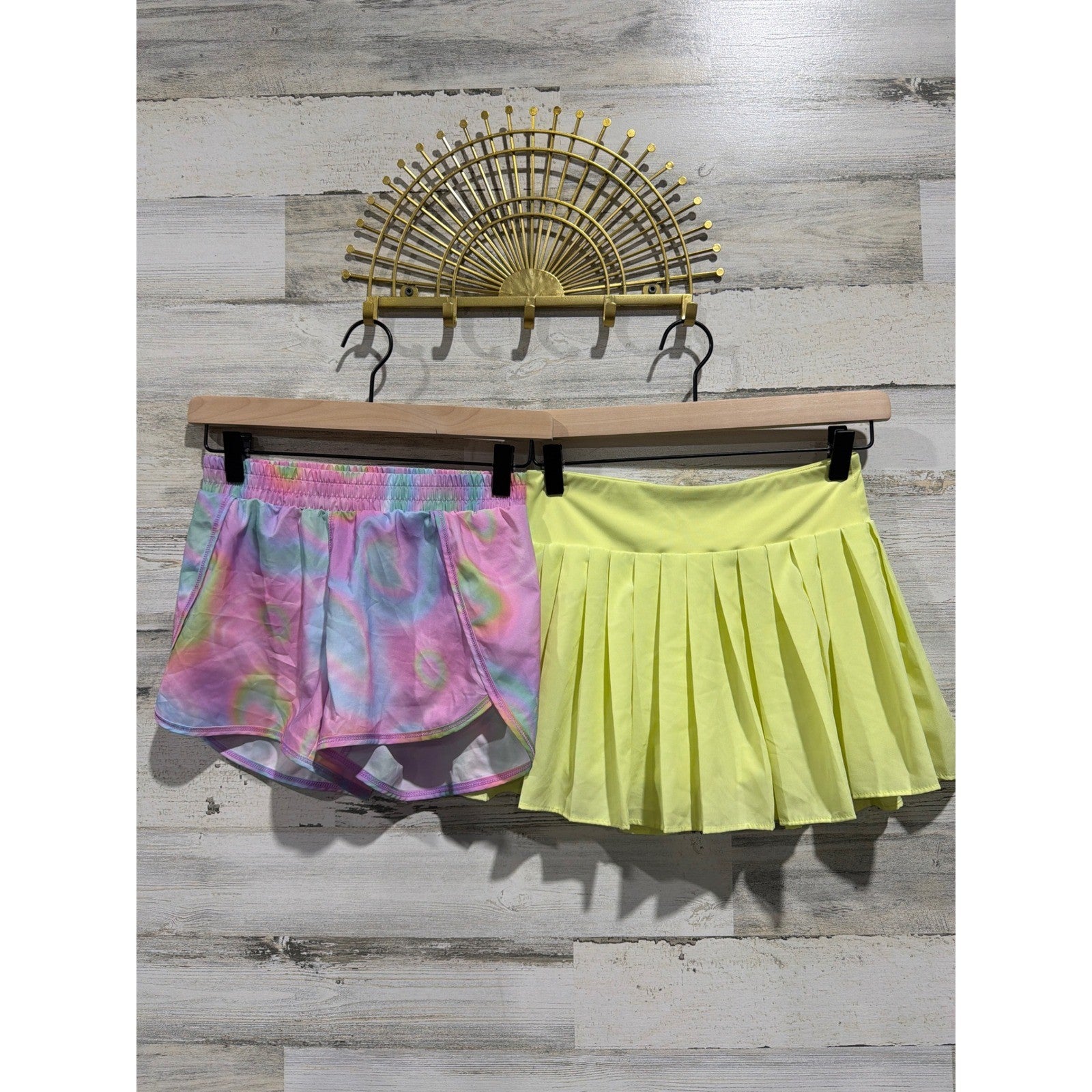 All In Motion Old Navy Shorts Skort Girls L 10/12 Pink Yellow Active EUC0