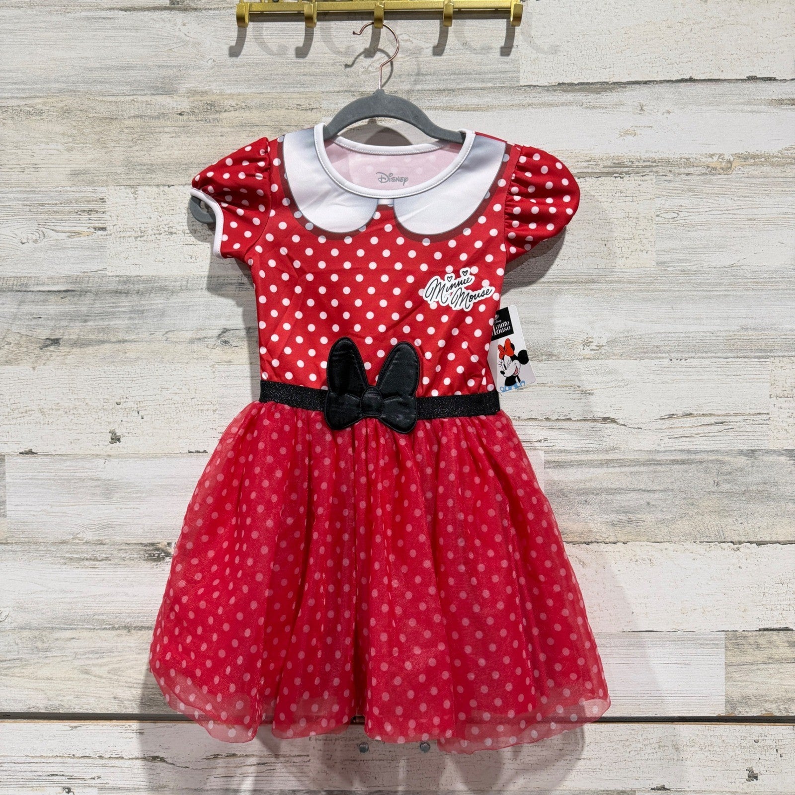 Disney Minnie Mouse Dress Girls 6/6X Red Polka Dot Tutu Disneycore NWT0