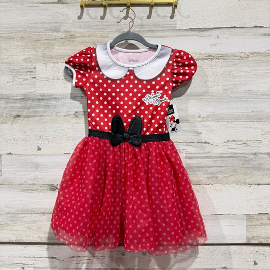 Disney Minnie Mouse Dress Girls 6/6X Red Polka Dot Tutu Disneycore NWT0