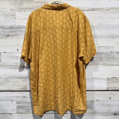 Marsh Wear MWW1021 Button Down Shirt Men XL Gold Lyocell Geometric Coastal EUC6