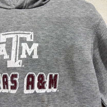 Rivalry Threads Texas A&M Hoodie Kids L 12/14 Gray Distressed Gameday *Flawed*3