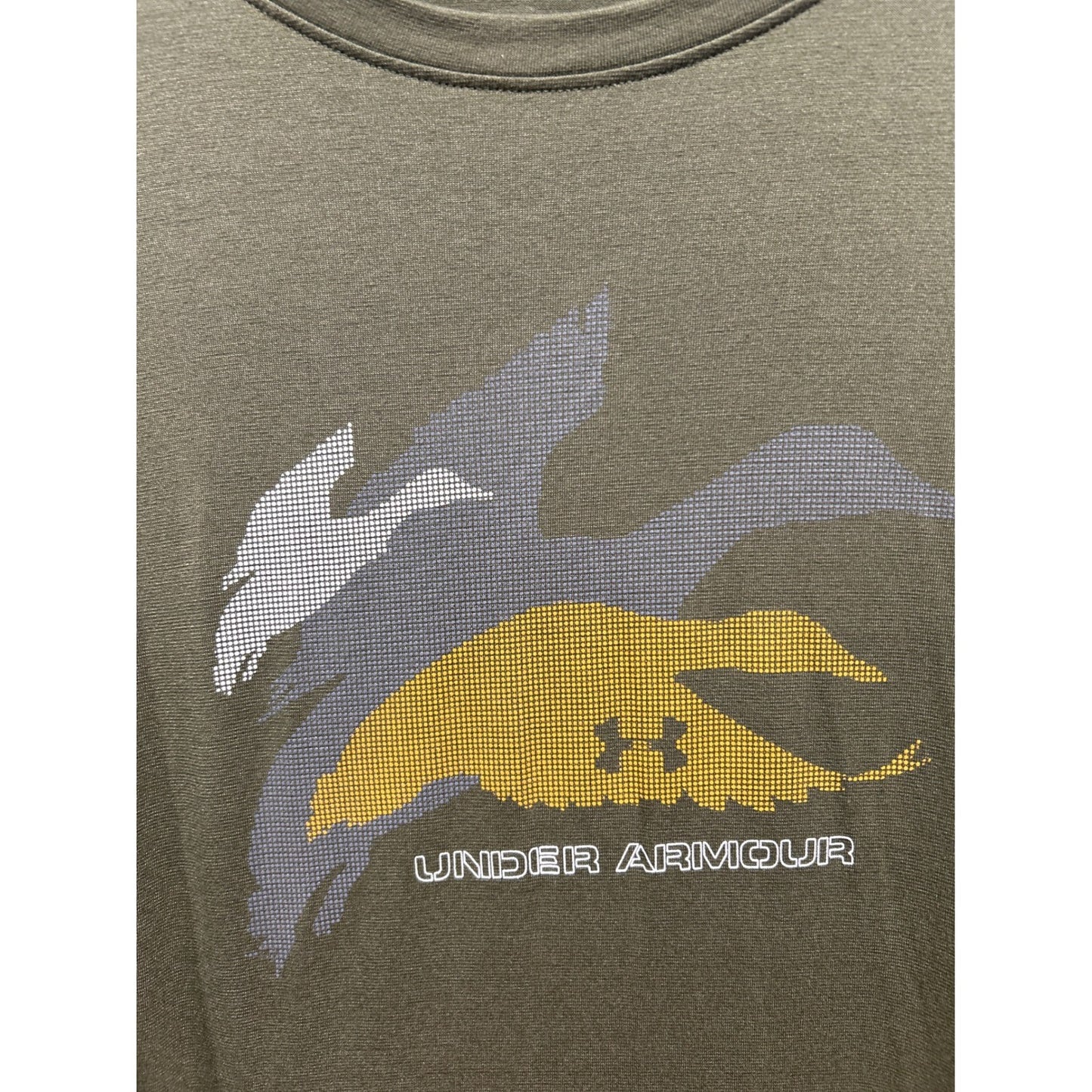 Under Armour Long Sleeve Shirt Mens XL Green Duck Graphic Hunting Gorpcore EUC2