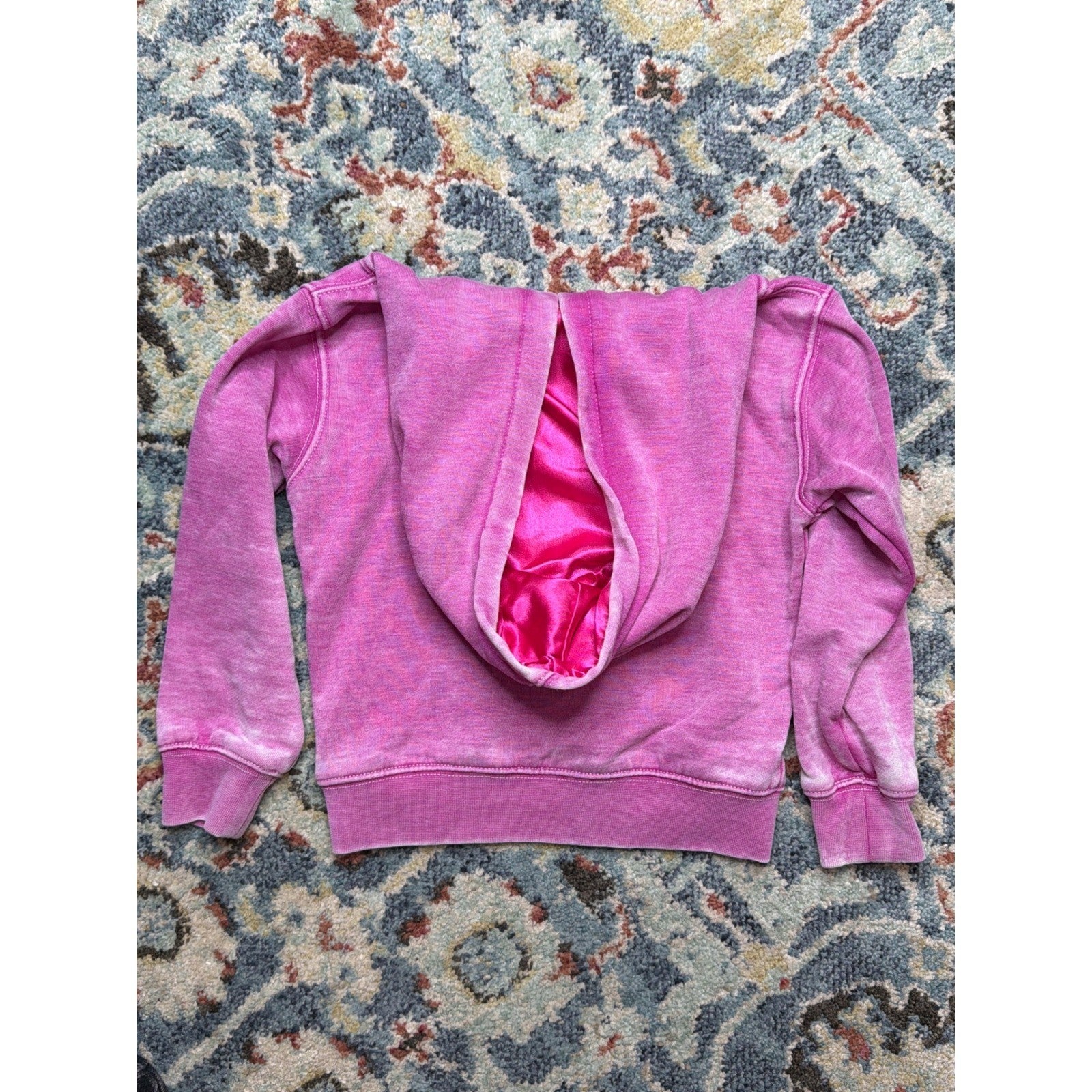 Cowgirl Hardware Hoodie Girls 4T Pink Leopard Horse Acid Wash EUC3