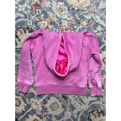 Cowgirl Hardware Hoodie Girls 4T Pink Leopard Horse Acid Wash EUC3