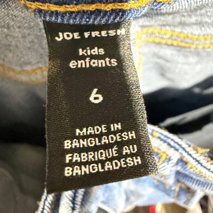 Joe Fresh Carpenter Jeans Kids 6 Blue Cotton Stretch Denim Workwear Utility3
