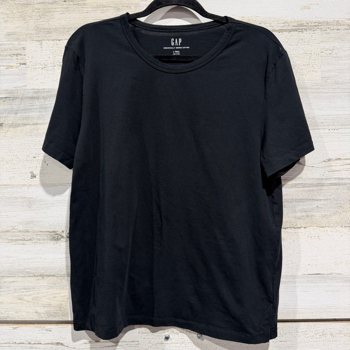 Gap T-Shirt Women L Tall Black Organic Cotton Short Sleeve Basic Minimalist EUC0