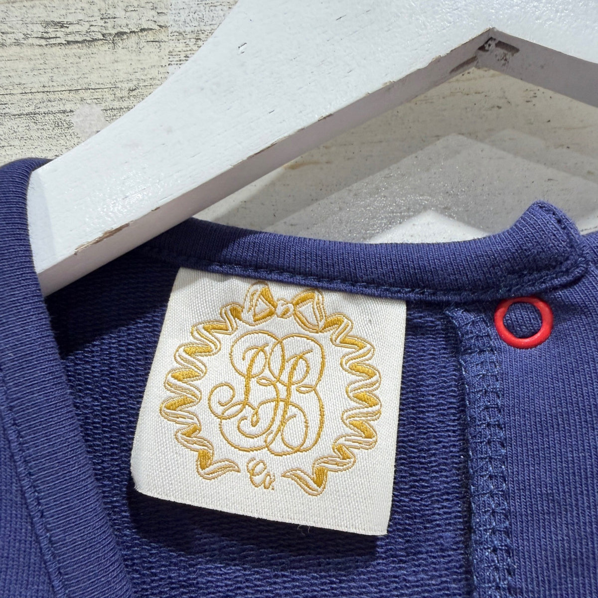 Beaufort Bonnet Company Dress Girls 6 Navy ABC Patch Preppy School EUC1