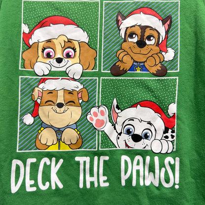 Paw Patrol Deck The Paws Shirt Kids 4T Green Cotton Christmas Holiday1