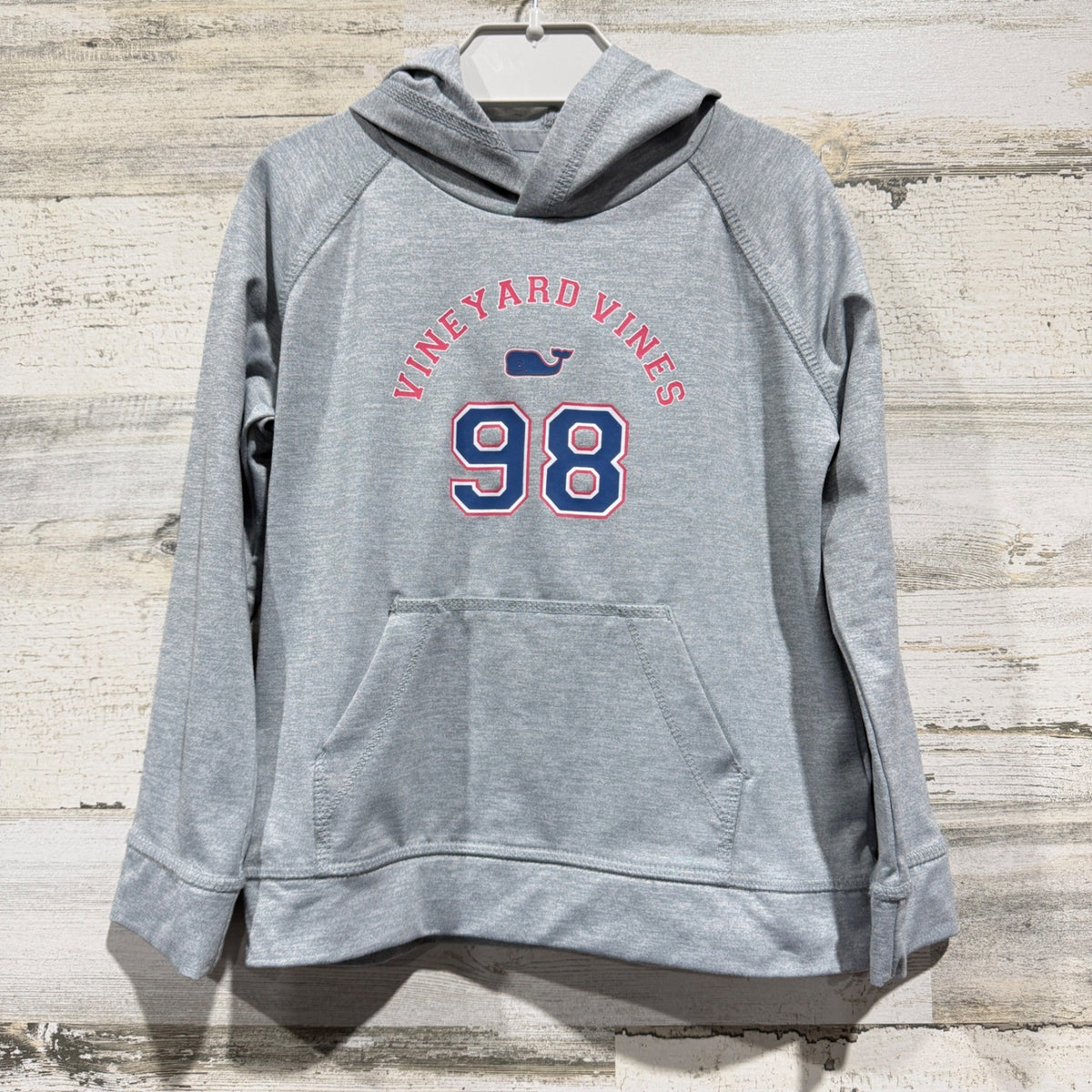 Vineyard Vines Performance Hoodie Boys 4T Gray Graphic Preppy EUC0