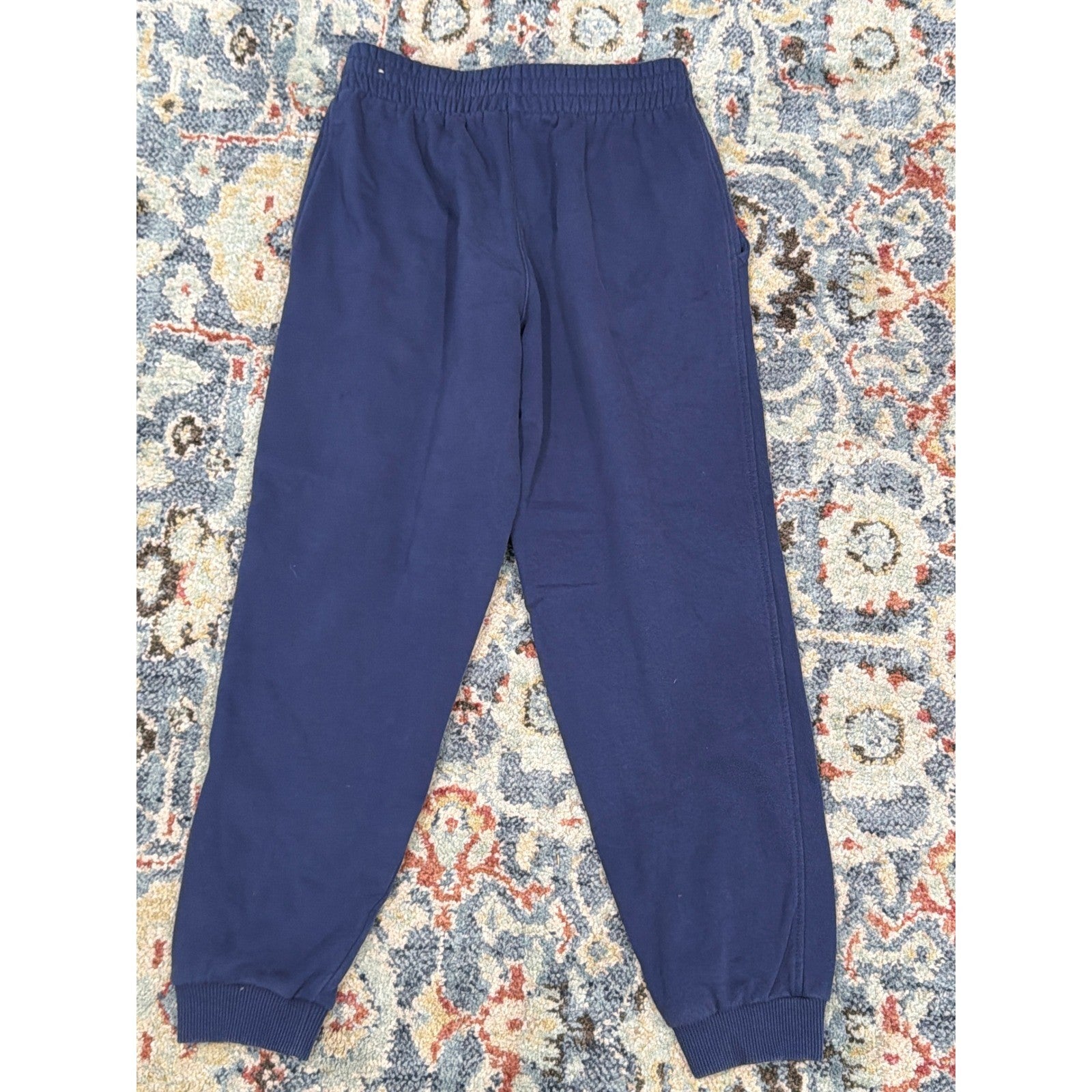 Nike Sweatpants Boys Large Navy Blue Fleece Joggers Sportswear *Flawed6