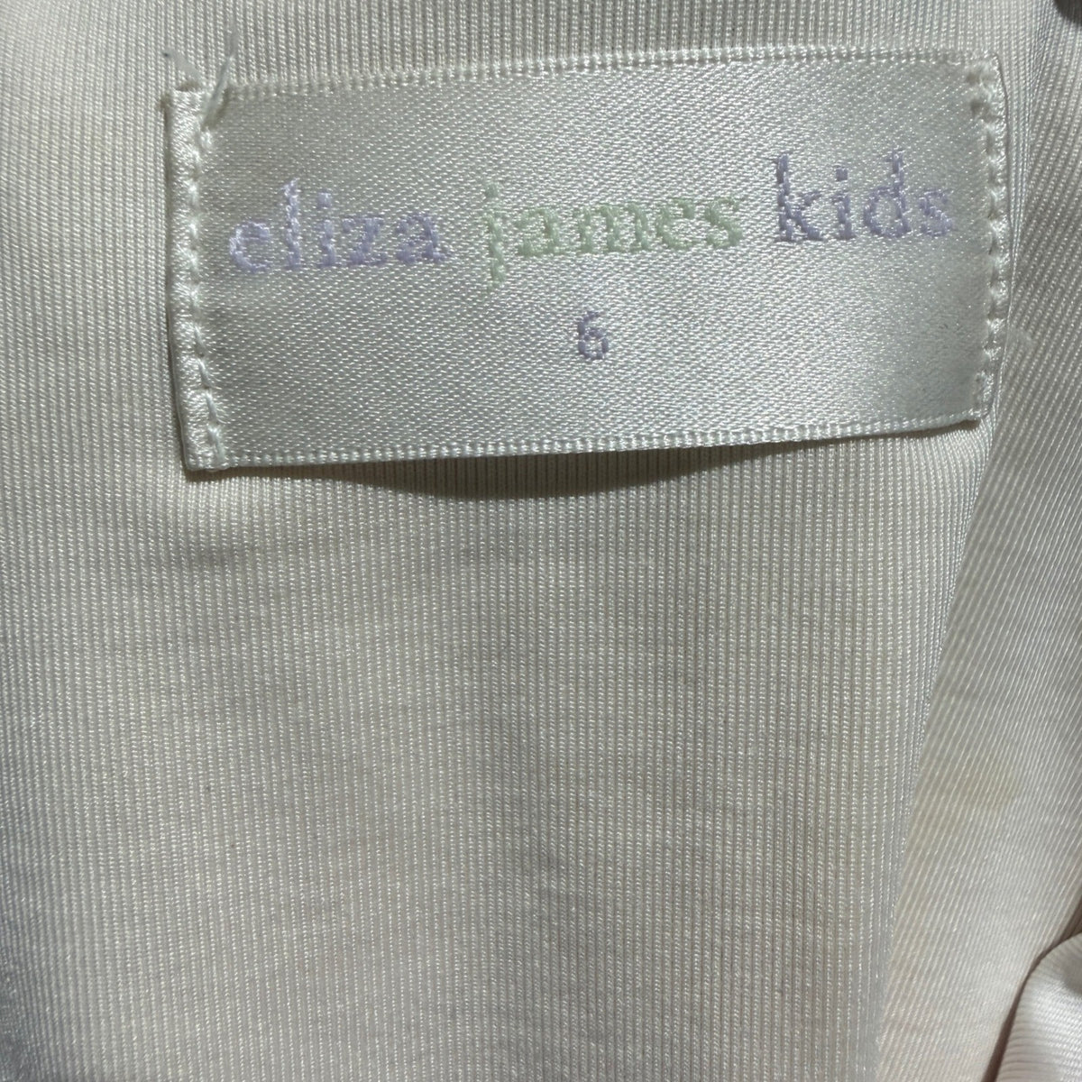 Eliza James Kids Swimsuit Girls 6 Pink Ruffle Shoulder Tie Pastel Girly EUC5