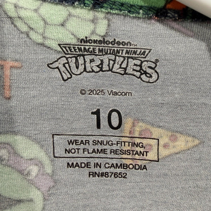 Nickelodeon TMNT Pajama Set Kids Size 10 Blue Pizza Print Short Sleeve Flawed*2