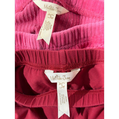 Matilda Jane Ruffle Pants Girls 2 Pink Red Corduroy Flare Bundle Boutique EUC4