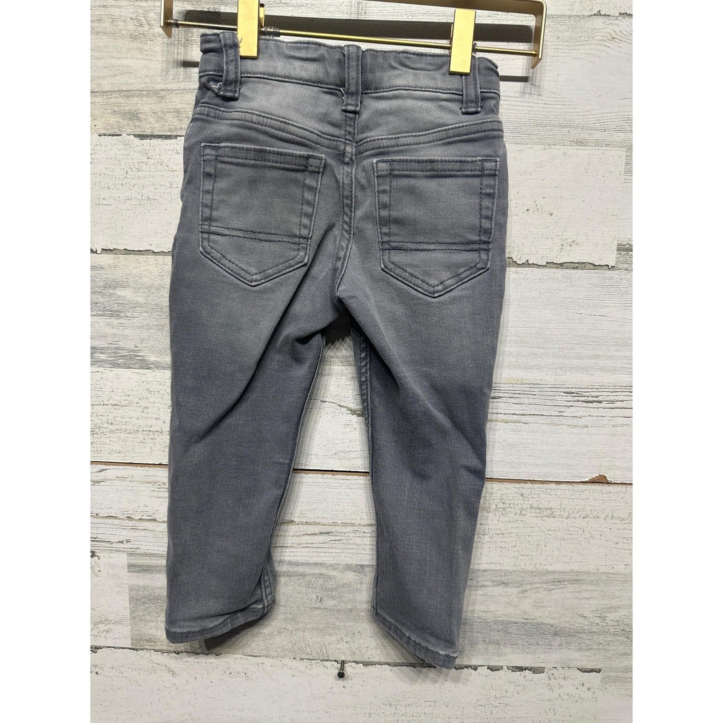 Cat and Jack Skinny Jeans Boys 2T Gray Faded Adjustable Waist EUC1
