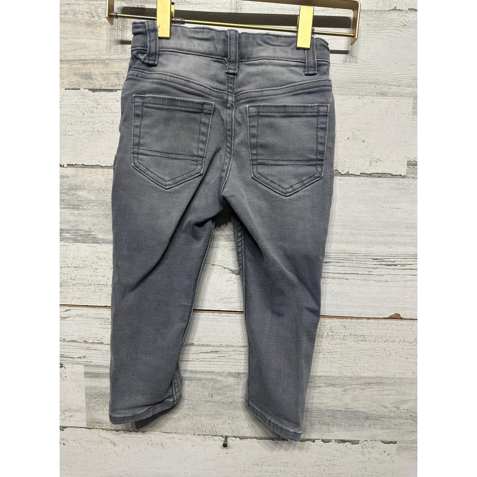 Cat and Jack Skinny Jeans Boys 2T Gray Faded Adjustable Waist EUC1
