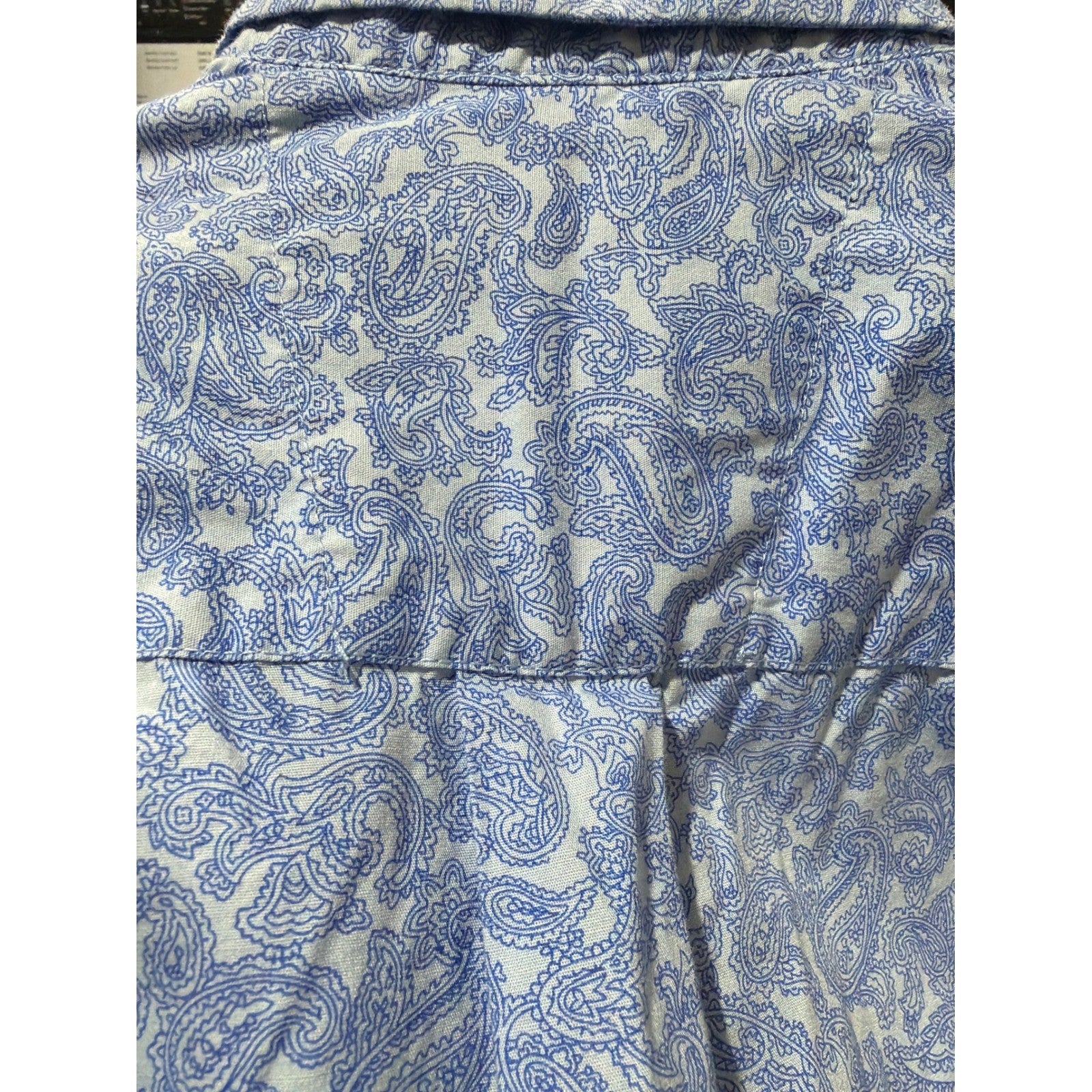 Wrangler Button Down Shirt Boys XS Blue Paisley Western Cowboy EUC3