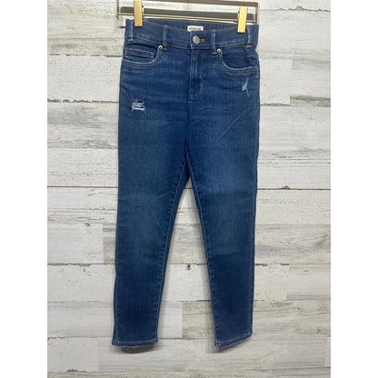 Crewcuts Skinny Jeans Girls 8 Blue Distressed Raw Hem EUC0