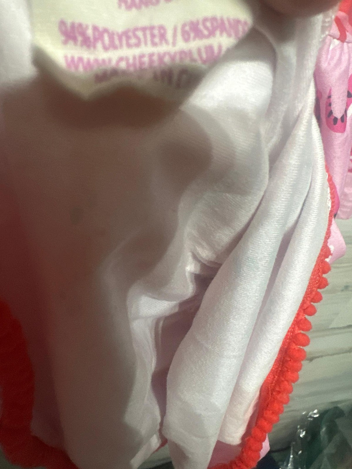 Cheeky Plum Dinosaur Heart Dress Kids 12Y Pink Red Peter Pan Collar EUC5