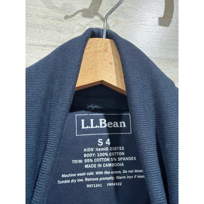 L.L. Bean Turtleneck Kids Size 4 Navy Blue Long Sleeve Cotton Classic EUC1