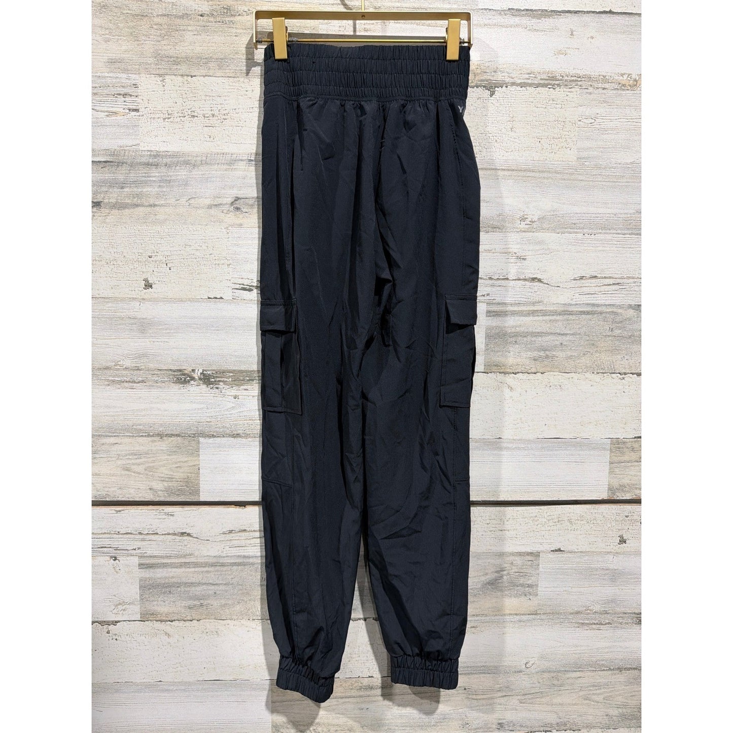 Abercrombie YPB Joggers Women XXS Black Cargo High Waist Athletic Pants EUC1