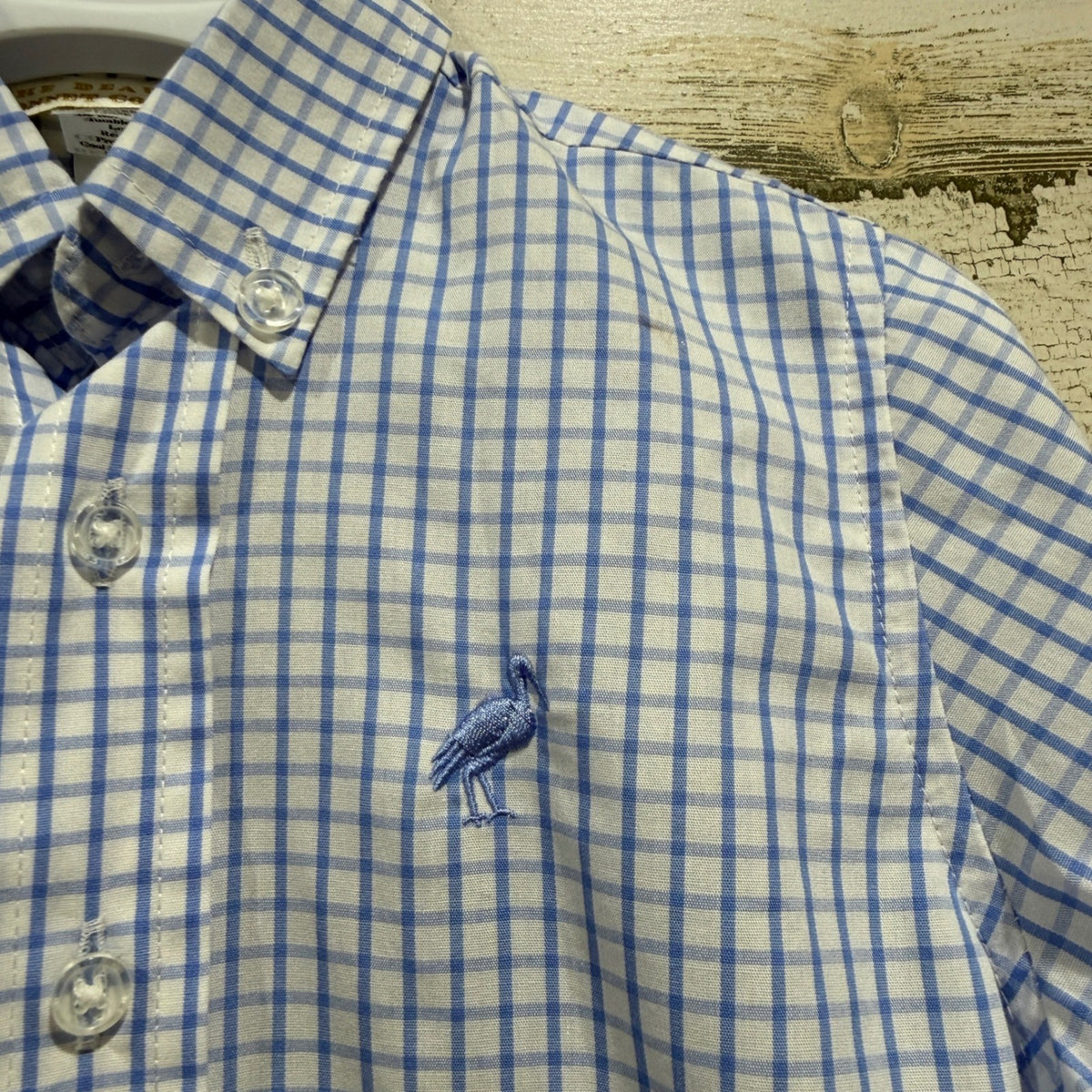 The Beaufort Bonnet Company Button Down Shirt Boys 2T Blue Gingham Cotton EUC1