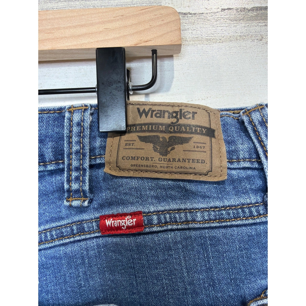 Wrangler Straight Fit Jeans Mens 36x30 Blue Denim Western Workwear3